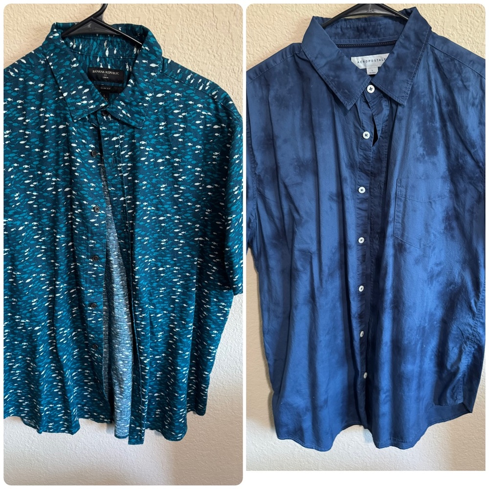 Men's Blue Patterned Shirt